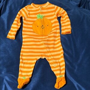 Old Navy Orange Striped Pumpkin Footie